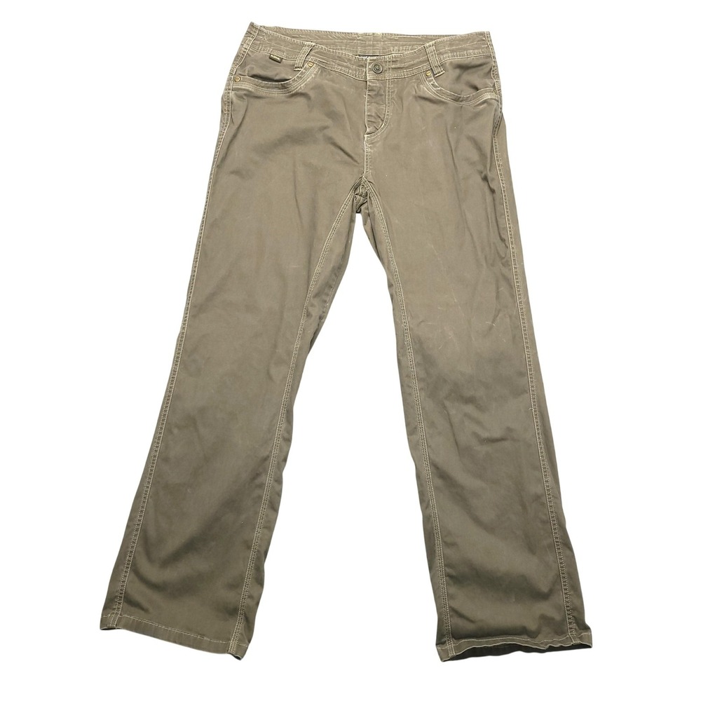 Kuhl Pants Womens Petite 12 Brown Twill Khakis Straight Leg Casual Stretch